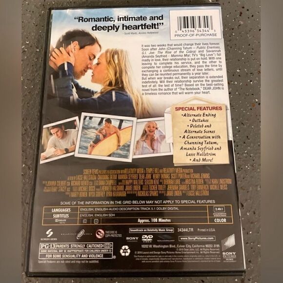 🔥❤️🔥 “Dear John” Drama PG-13 DVD Movie EPC - Picture 3 of 3